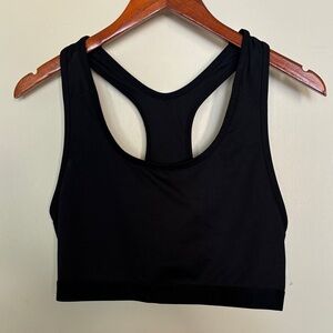 Sleek Black Racerback Sports Bra